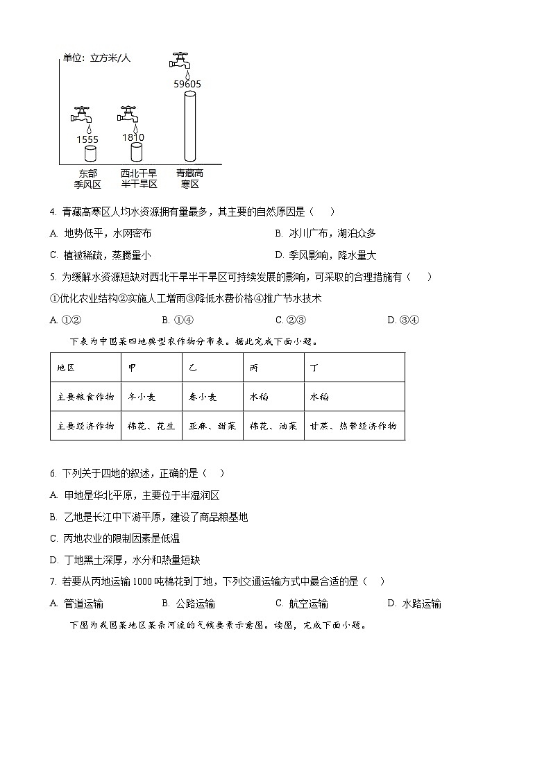 山东省聊城市莘县实验初级中学2024-2025学年八年级上学期12月月考地理试题第2页