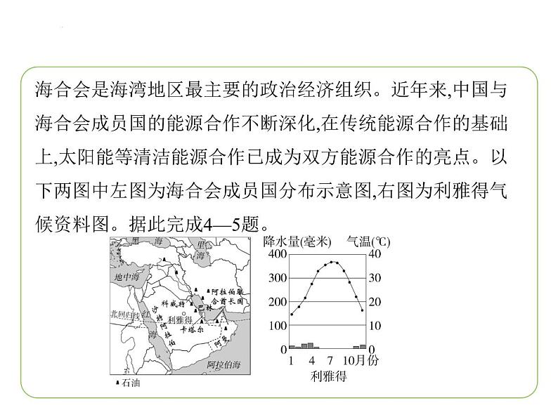 8.3 西亚——世界石油宝库　西亚石油输出　经济与社会 习题课件-七年级地理下学期湘教版（2024版）第7页