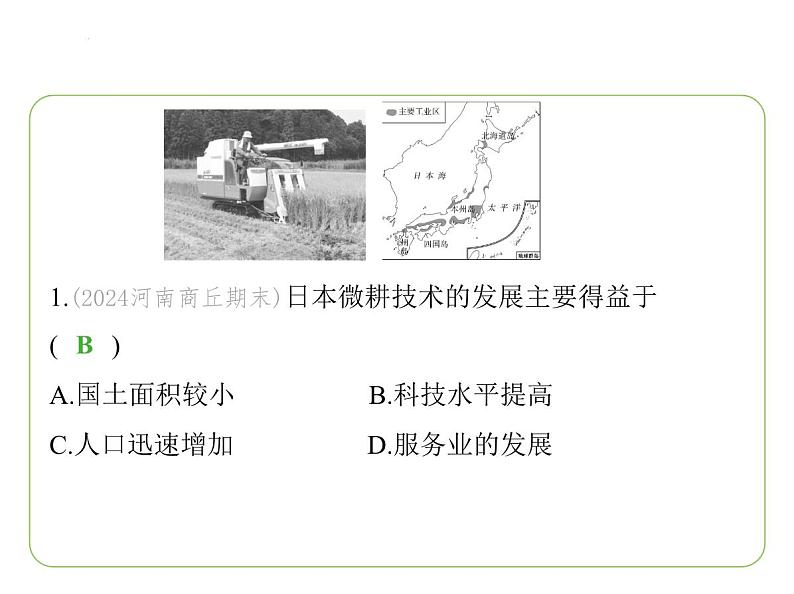 9.1 日本——与世界联系密切的经济　东西方融合的文化   人口与主要城市 习题课件-七年级地理下学期湘教版（2024版）第3页