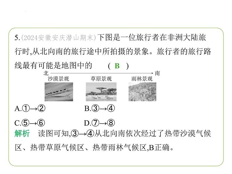 专项素养综合全练(四)　跨学科专题(1) 习题课件-七年级地理下学期湘教版（2024版）第8页