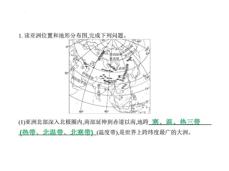 专项素养巩固训练卷(六)　识图集训 习题课件-湘教版七年级地理下册第2页