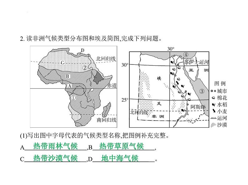 专项素养巩固训练卷(六)　识图集训 习题课件-湘教版七年级地理下册第5页