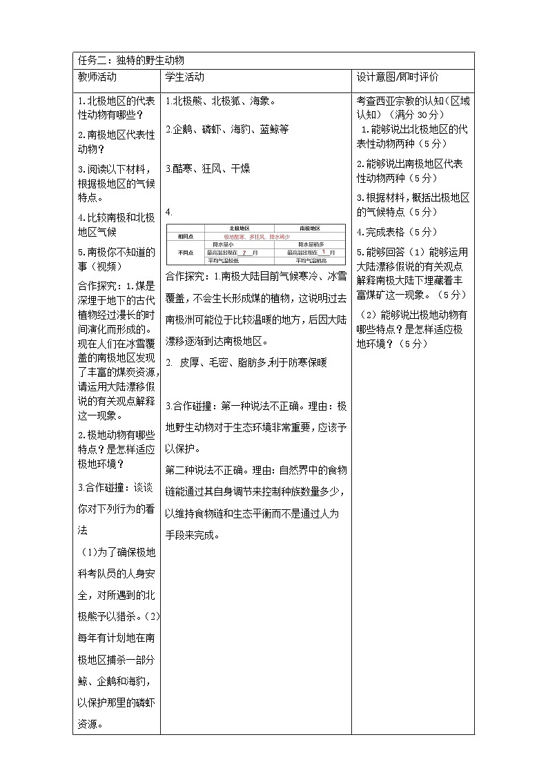 8.5北极地区和南极地区教案第2页