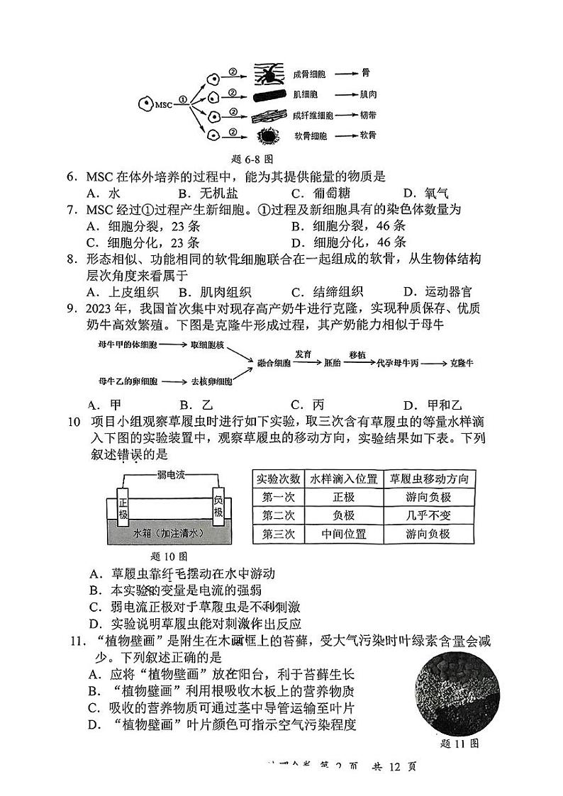 广东省深圳市宝安区2024-2025学年上学期七年级期末考试地理生物题第2页