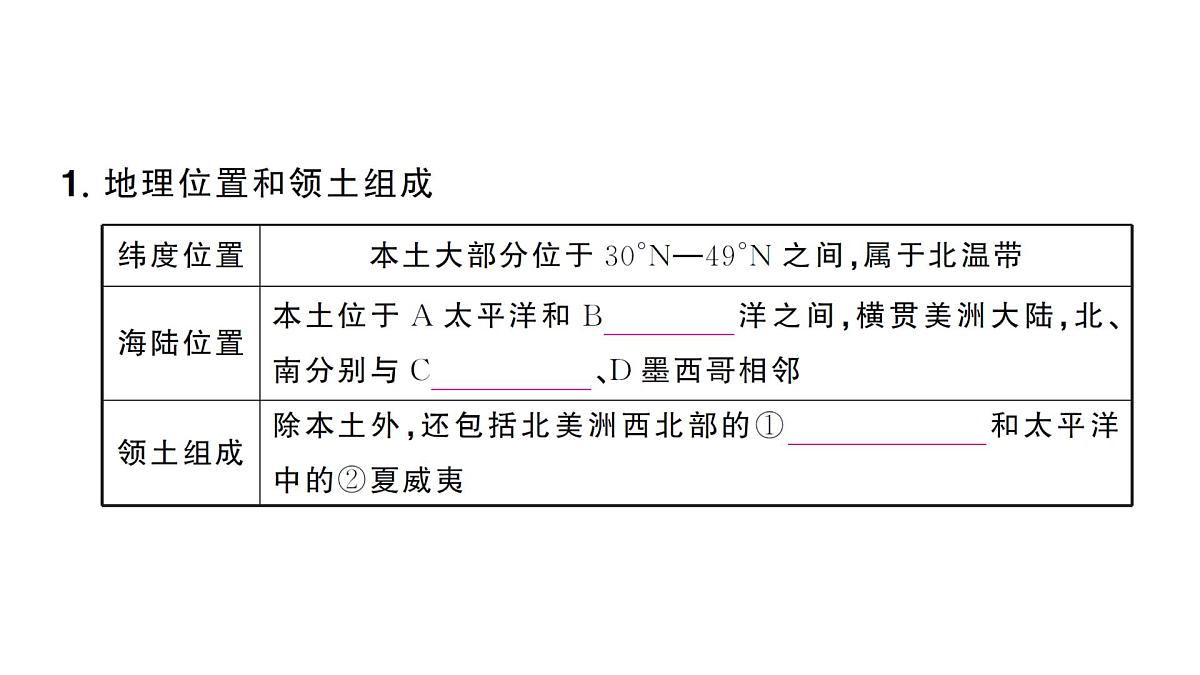 10.1美国（习题课件）2024-2025学年人教版七年级地理下册第3页