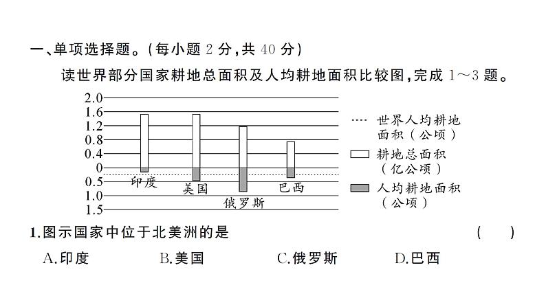 期末综合检测卷（习题课件）2024-2025学年人教版七年级地理下册第2页