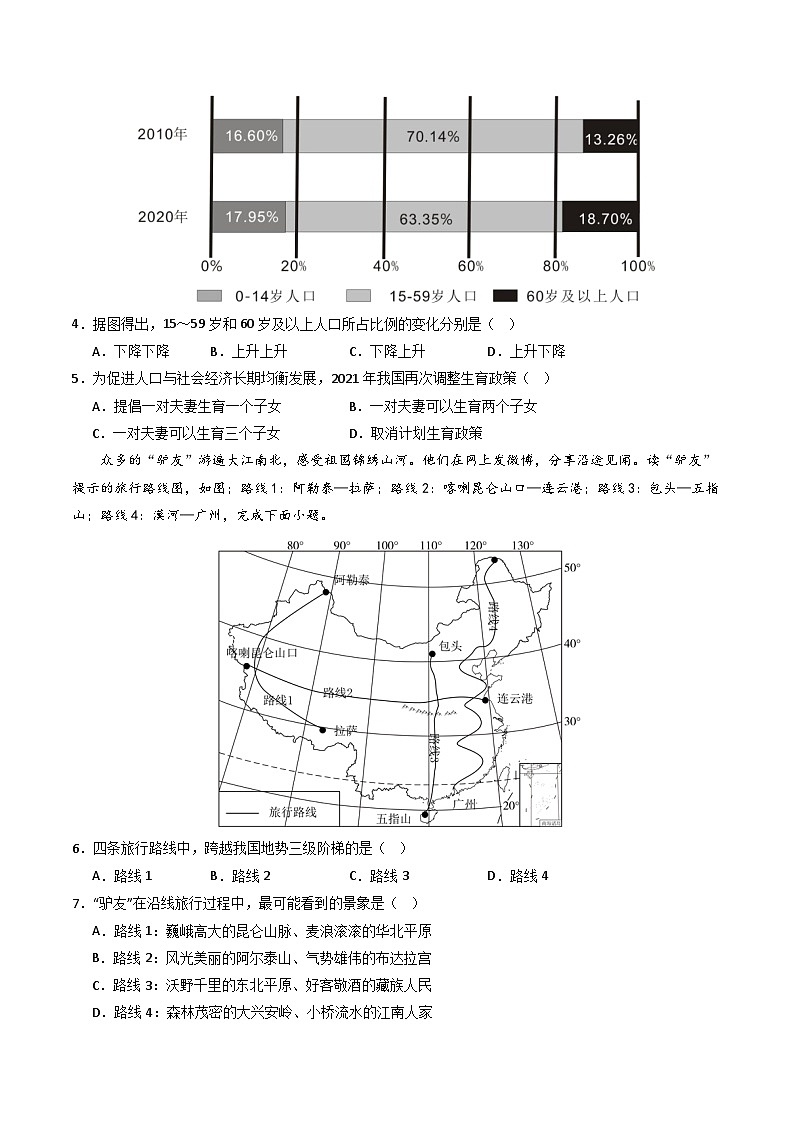 【开学摸底考】八年级地理（福建专用）-2024-2025学年初中下学期开学摸底考试卷（原卷版）第2页