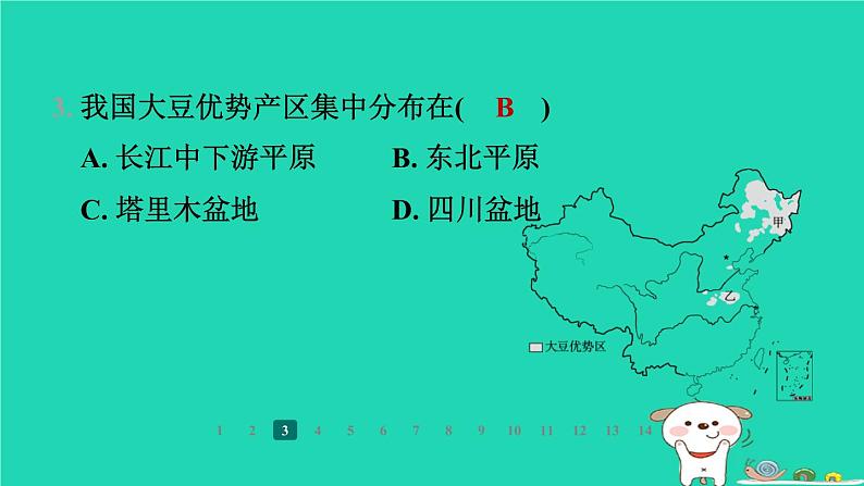 2024八年级地理上册第四章中国的主要产业第一节农业第2课时主要经济作物的分布畜牧业分布习题课件新版湘教版第8页