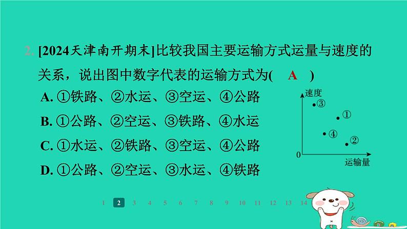 2024八年级地理上册第四章中国的主要产业第三节交通运输业第2课时交通运输方式的特点及选择习题课件新版湘教版第4页