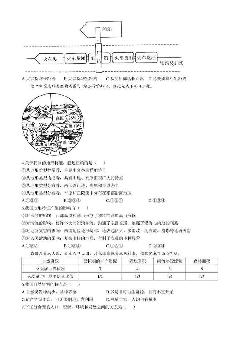 2024～2025学年河南省商丘市名校协作体八年级上期末地理试卷(含答案)第2页