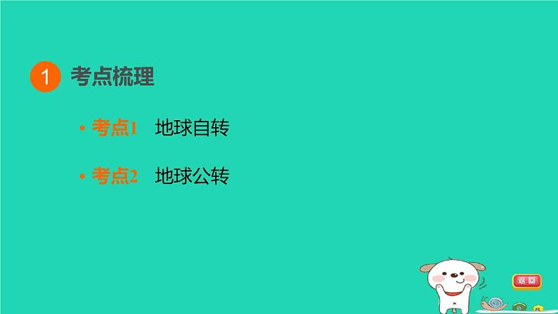 福建省2024中考地理1基础梳理篇主题一地球第2课时地球的运动课堂讲本课件第3页