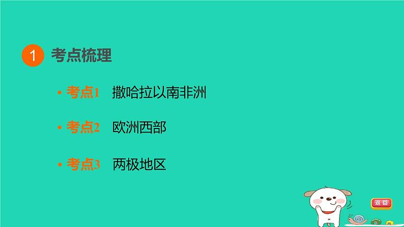 福建省2024中考地理1基础梳理篇主题六认识世界第11课时了解地区二__撒哈拉以南非洲欧洲西部和两极地区课堂讲本课件第3页