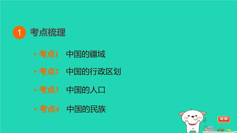 福建省2024中考地理1基础梳理篇主题七中国的疆域与人口第14课时中国的疆域与人口课堂讲本课件第3页