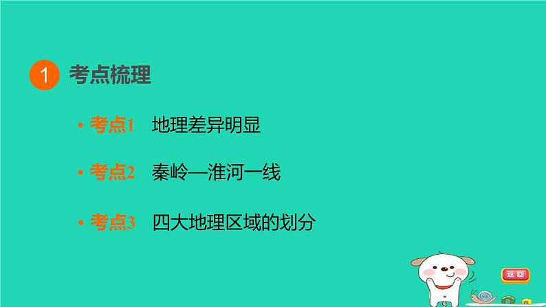 福建省2024中考地理1基础梳理篇主题十中国的地理差异第20课时中国的地理差异课堂讲本课件第3页