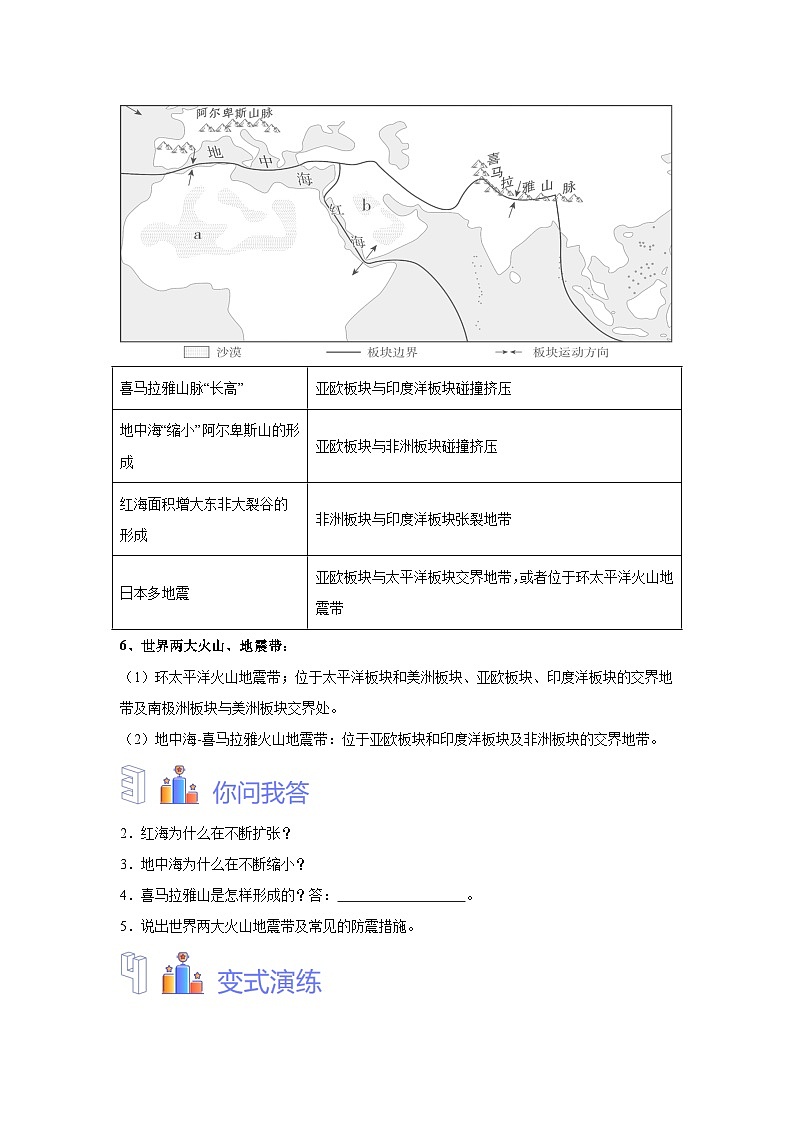 中考地理识图专题演练 专题05板块构造学说第3页