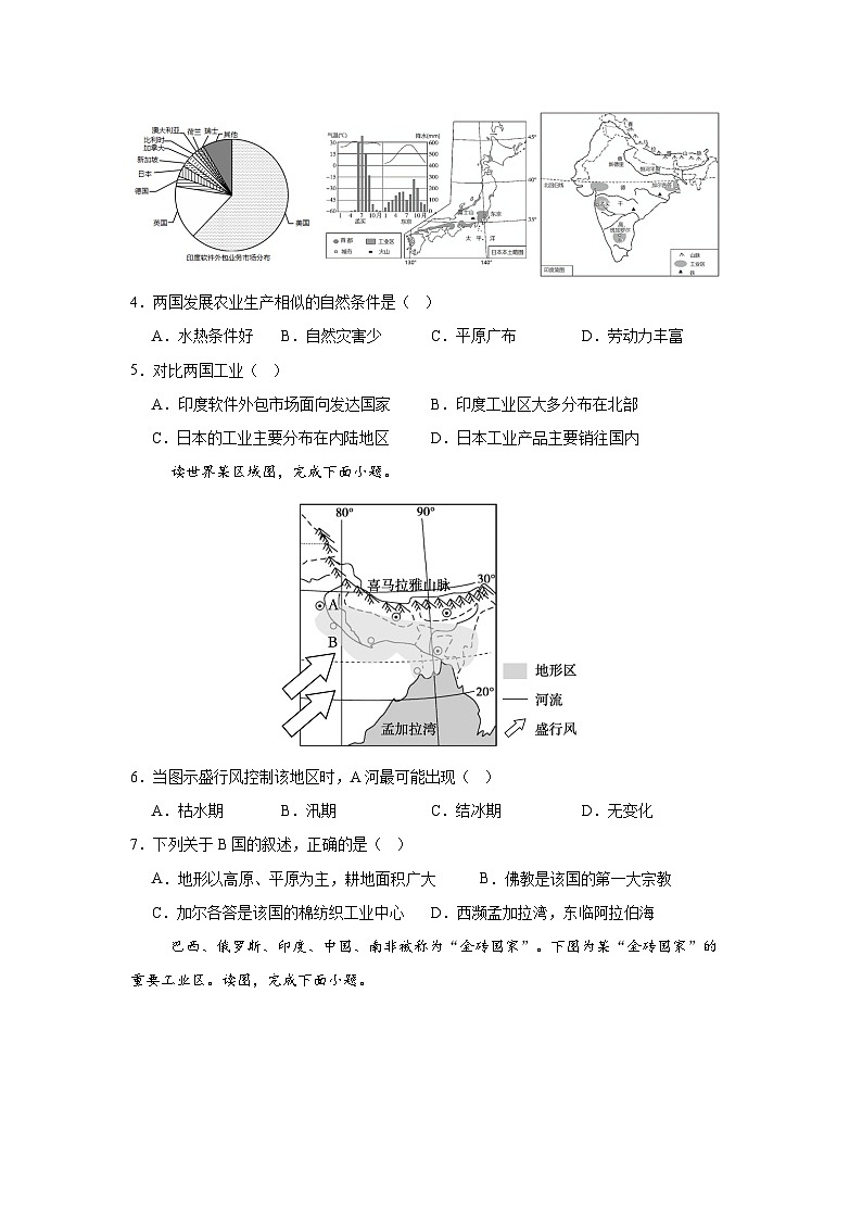 2024—2025学年七年级地理人教版8.3 印度 第二课时（分层练）第2页