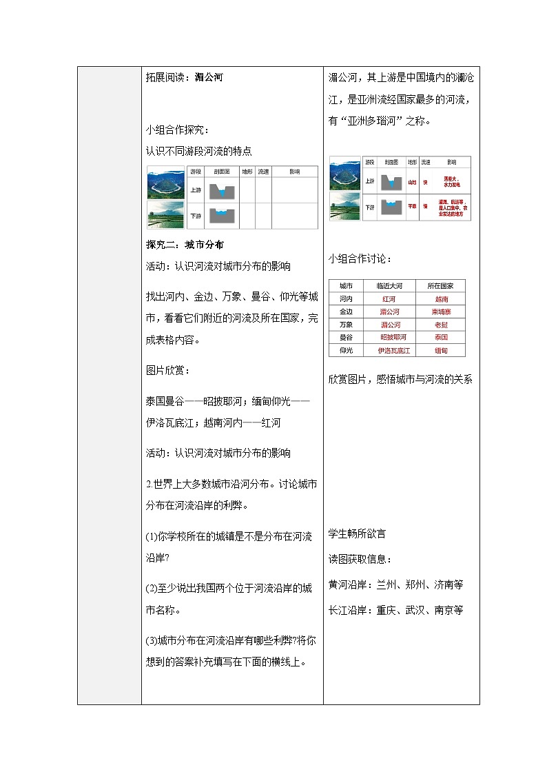 人教版七下 8.2《东南亚》 第2课时 山河相间与城市分布 教案第2页