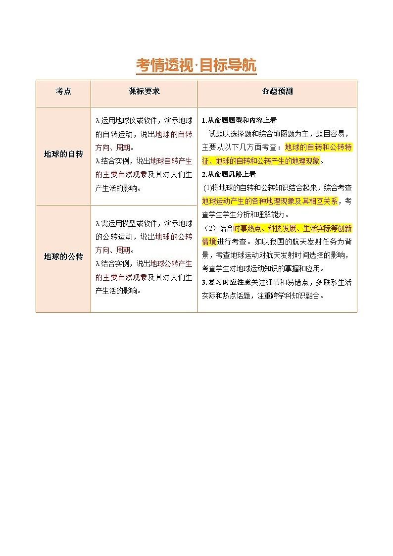 2025年中考地理一轮复习 专题03 地球的运动（讲义）(挖空版)第2页