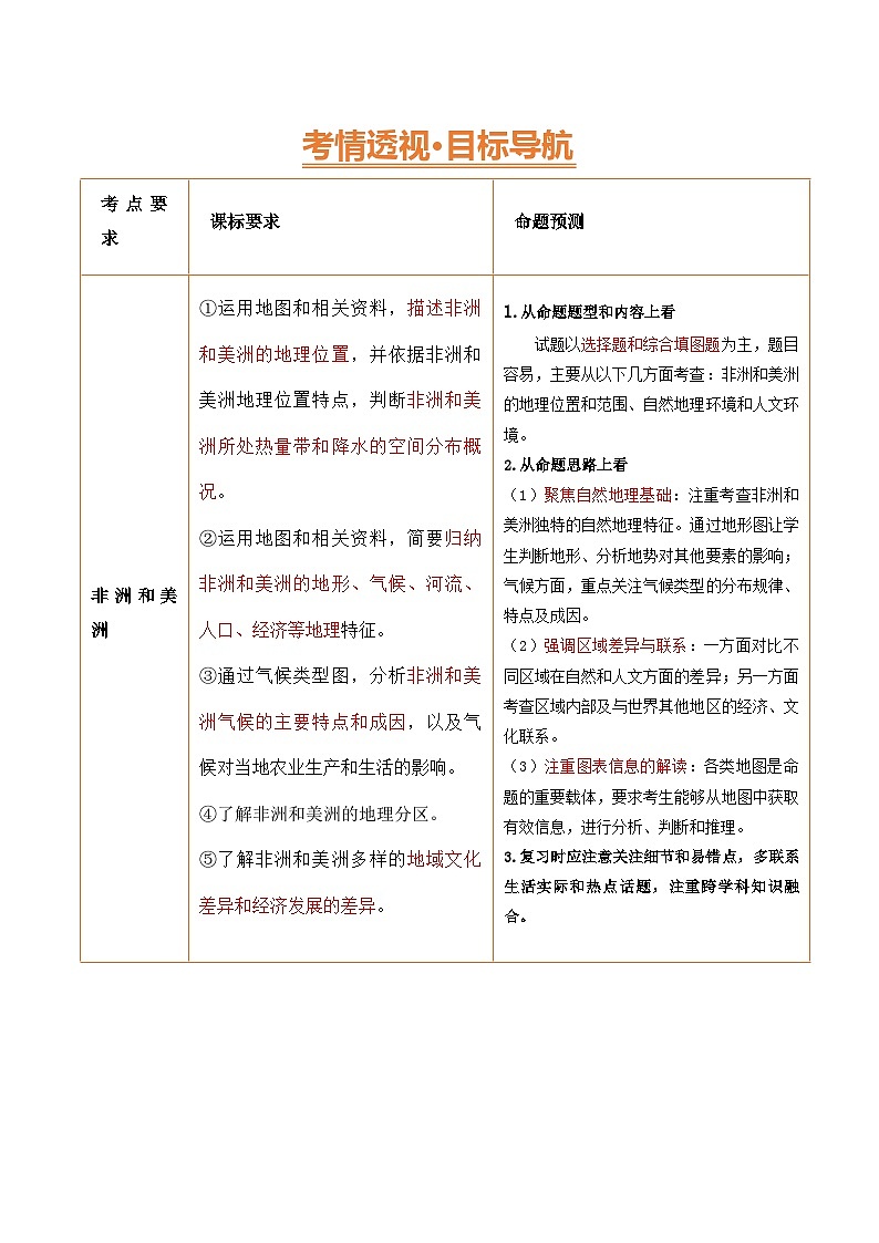 2025年中考地理一轮复习 专题09  非洲和美洲（讲义）(挖空版)第3页