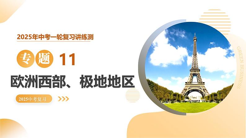 2025年中考地理一轮复习 专题11 欧洲西部、极地地区 课件第1页