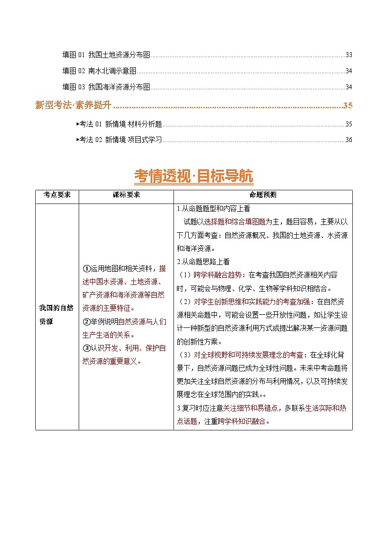 2025年中考地理一轮复习 专题18 我国的自然资源（精研讲义）(挖空版)第2页