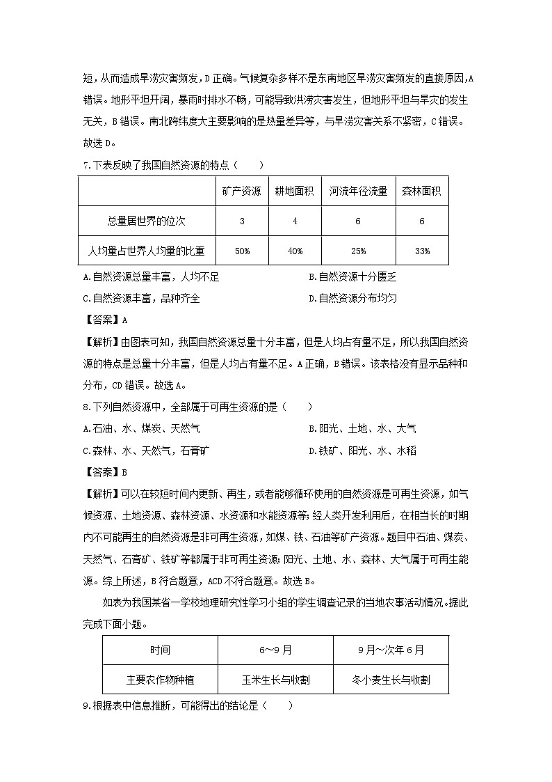2023-2024学年河南省驻马店市西平县八年级(上)期末地理试卷（解析版）第3页