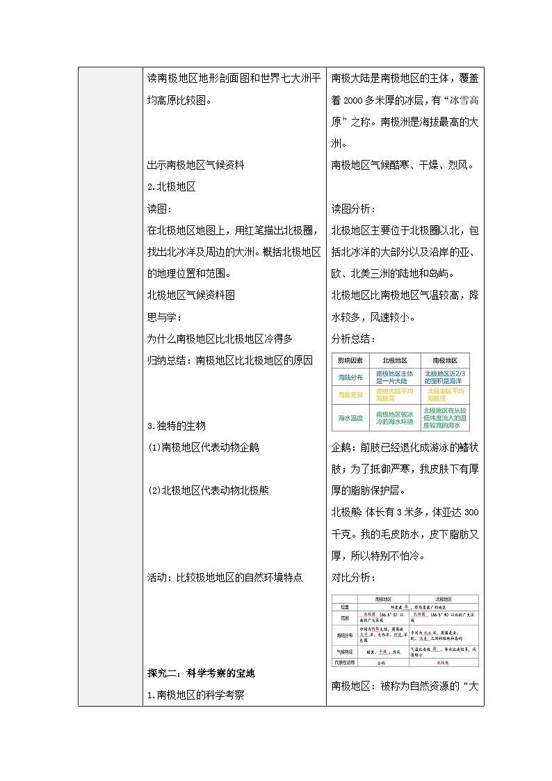 人教版七下 11《极地地区》 教案第2页