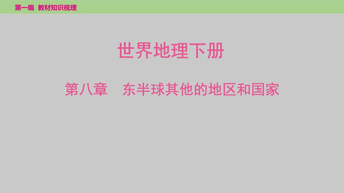 2025年中考地理（世界部分）一轮复习教材整理课件---第八章　东半球其他的地区和国家第1页