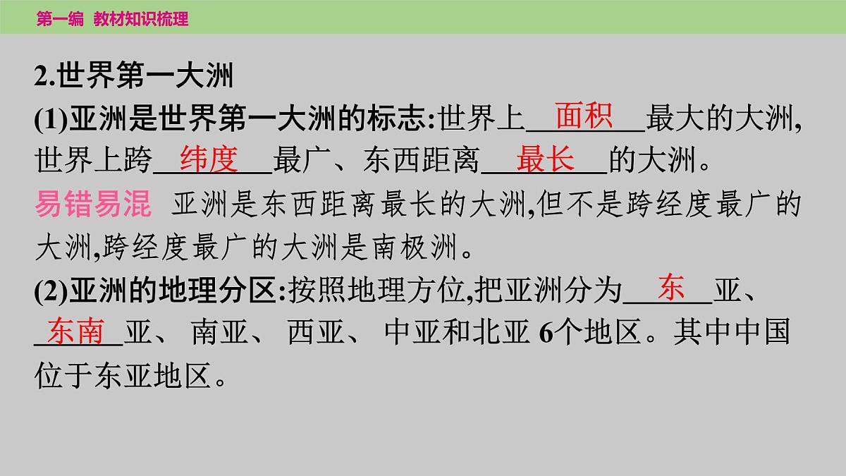 2025年中考地理（世界部分）一轮复习教材整理课件---第六章　我们生活的大洲——亚洲第7页
