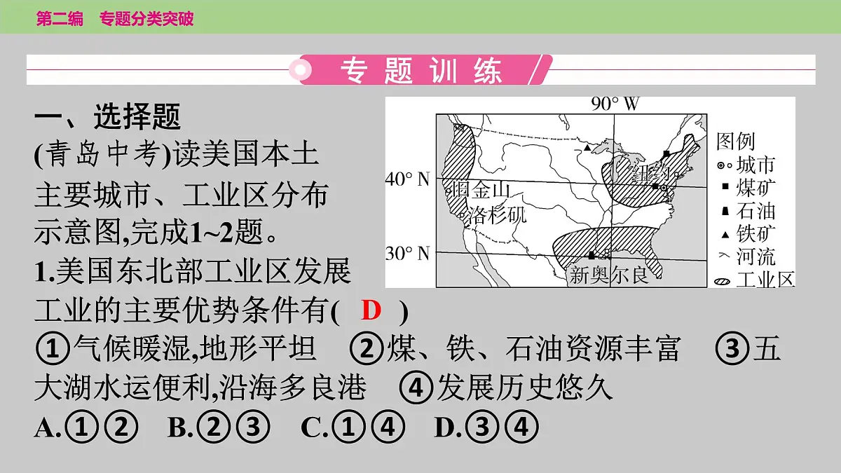 2025年中考地理二轮复习专题突破课件---专题五　类型二　工业的分布及其影响第6页