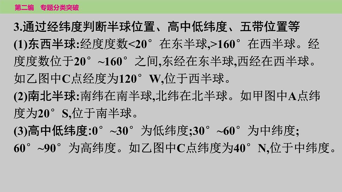 2025年中考地理二轮复习专题突破课件---专题一　经纬网地图的判读第4页