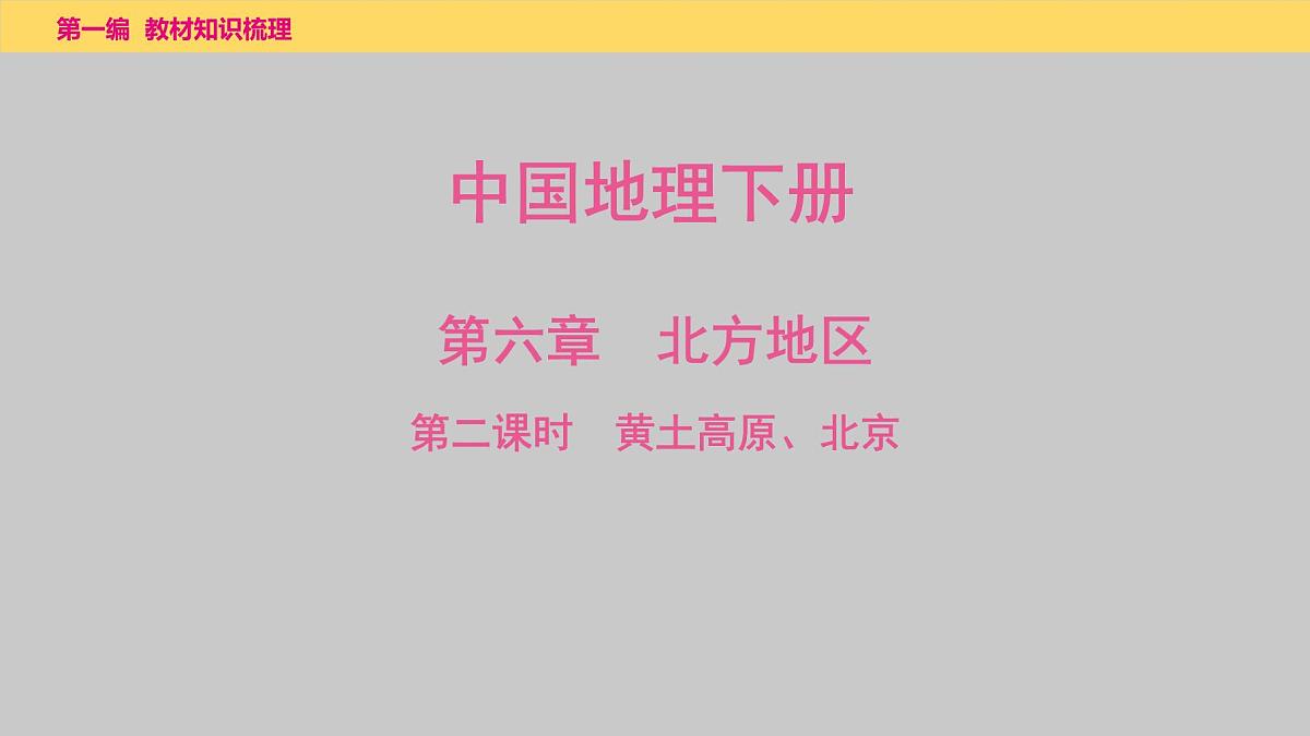 2025年中考地理一轮复习教材整理课件---第六章　第二课时　黄土高原、北京第1页