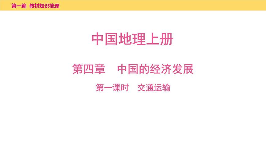 2025年中考地理一轮复习教材整理课件---第四章　第一课时　交通运输第1页