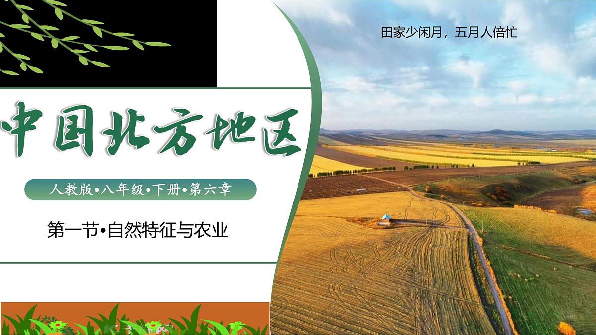 八年级下册地理第六章第一节 北方地区的自然特征与农业 课件第1页