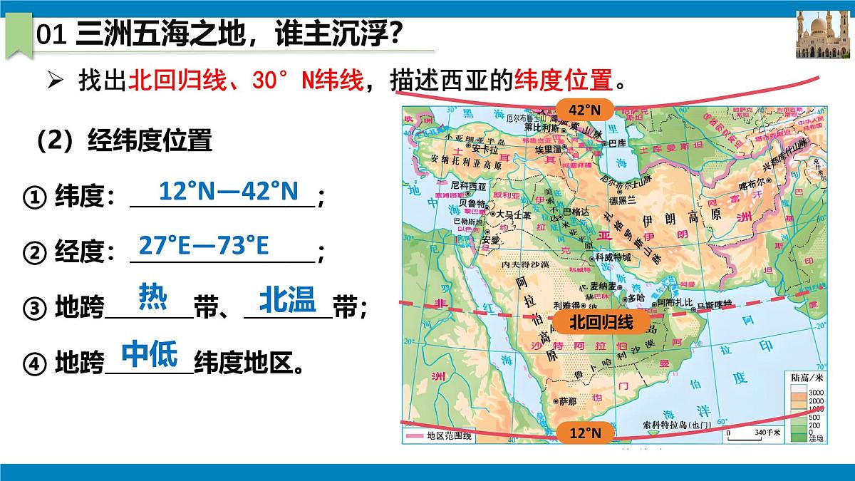 2024—2025学年七年级地理下学期人教版9.1 西亚（课时1）PPT第7页