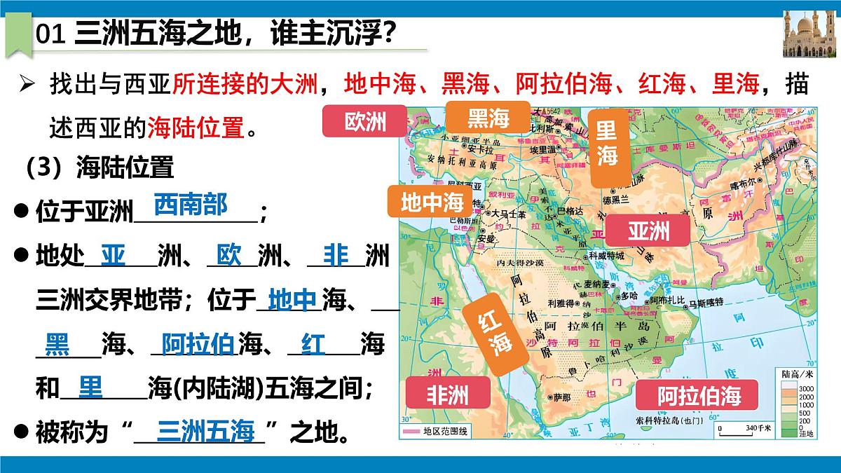 2024—2025学年七年级地理下学期人教版9.1 西亚（课时1）PPT第8页