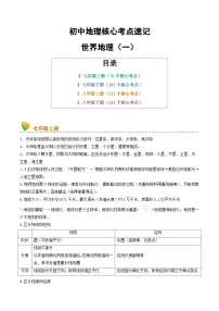 初中地理核心考点速记(世界地理一)-2025年中考地理一轮复习知识清单(全国通用)