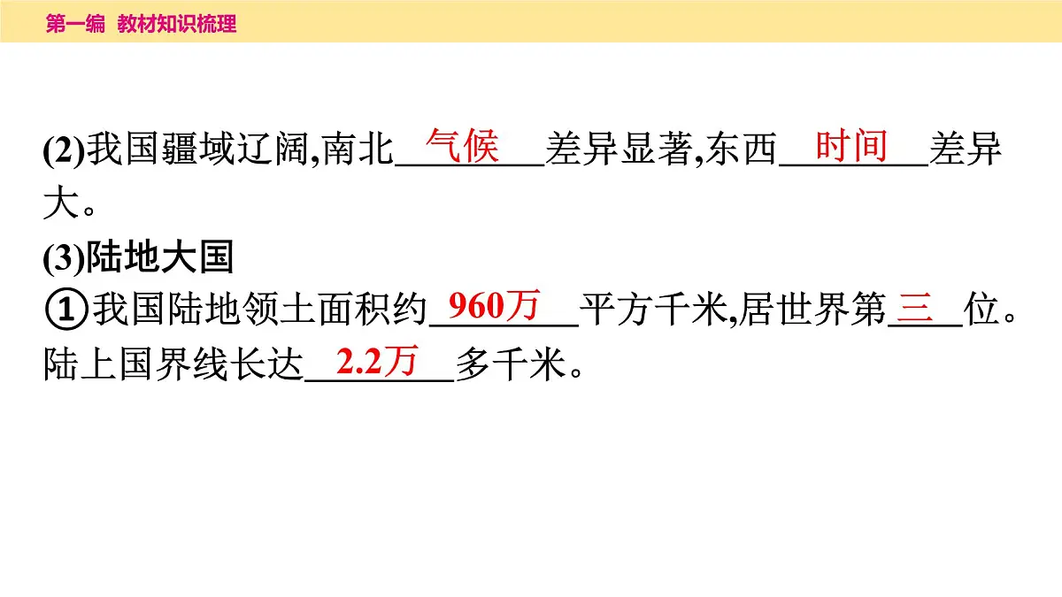 第一章　从世界看中国课件 2025年中考地理一轮复习教材整理第7页