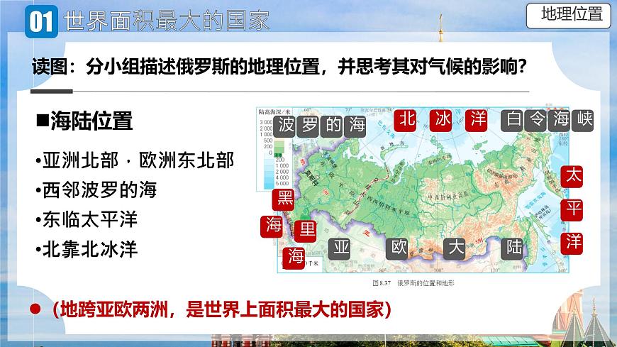 初中 地理 人教版（2024） 七年级下册(2024) 第八章第四节 俄罗斯 课件第5页