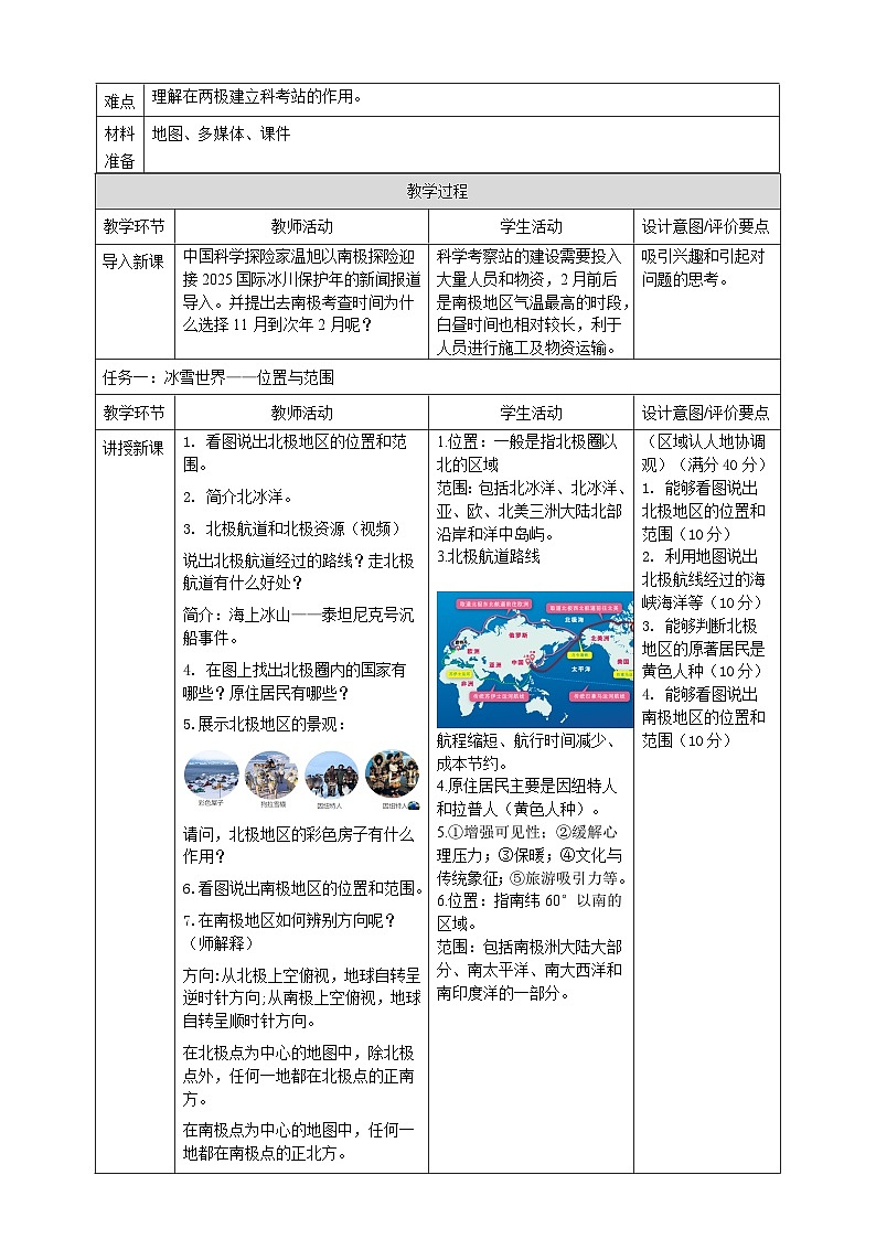 【新课标】8.5北极地区和南极地区教学设计第2页