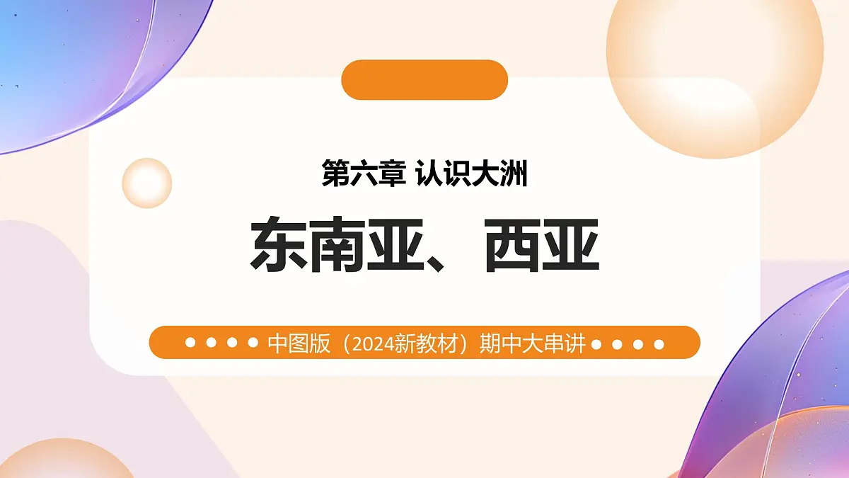 第七章 认识地区(东南亚 西亚)（串讲课件） 2025学年七年级地理下学期期中考点大串讲中图版北京第1页