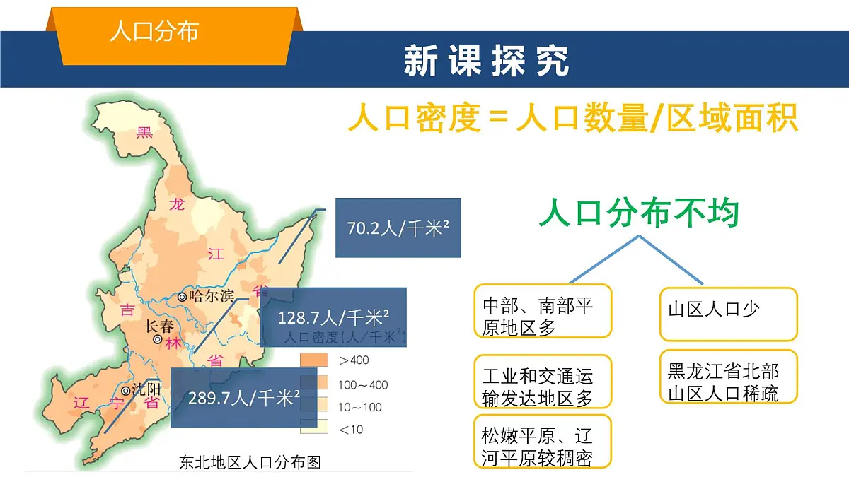 2025年春湘教版地理八年级下册同步授课课件 第六章第二节 东北地区的人口与城市分布第5页