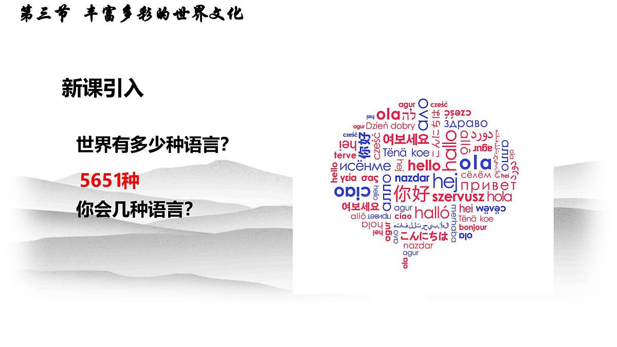 初中地理 湘教版2024七年级上册4.3+丰富多彩的世界文化+课件第3页