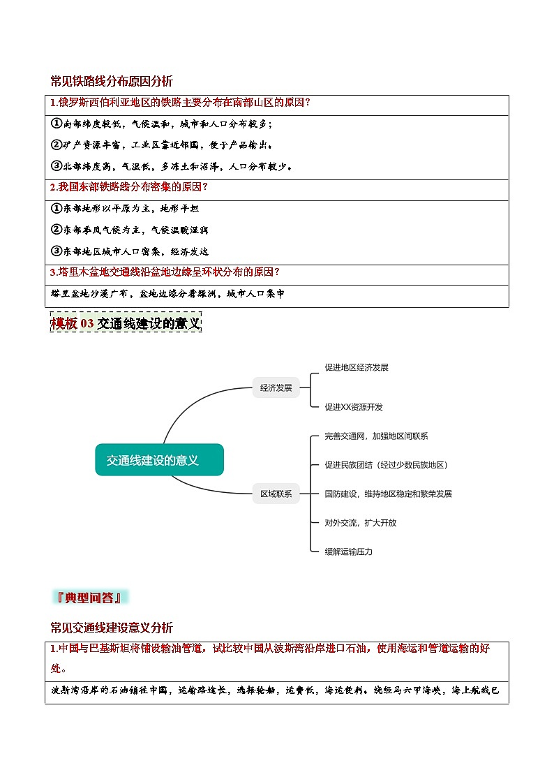 2025年中考地理答题技巧与模式(通用版)专题07交通发展条件分析与评价类(学生版+解析)特训第3页