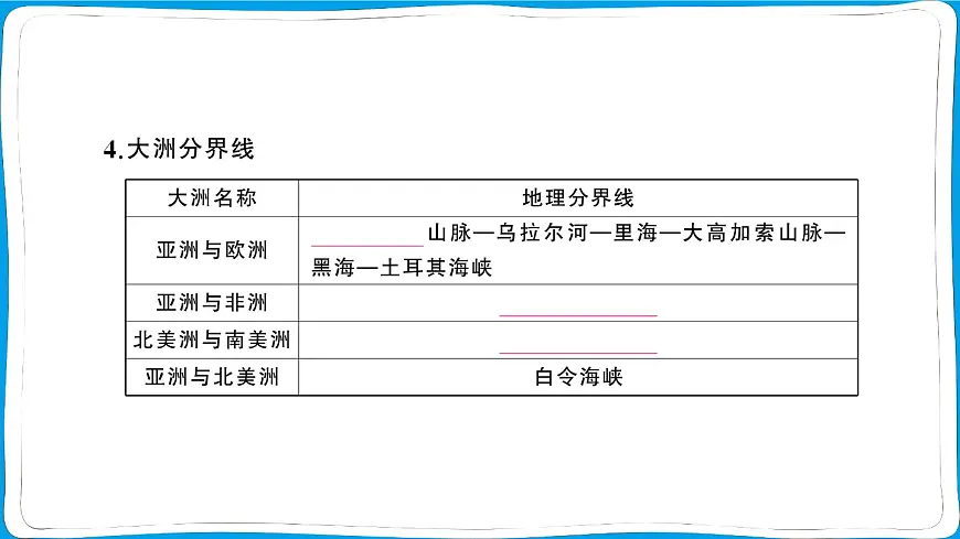 初中地理 人教版（2024）七年级上册第三章第一节 大洲和大洋 训练课件有答案第5页