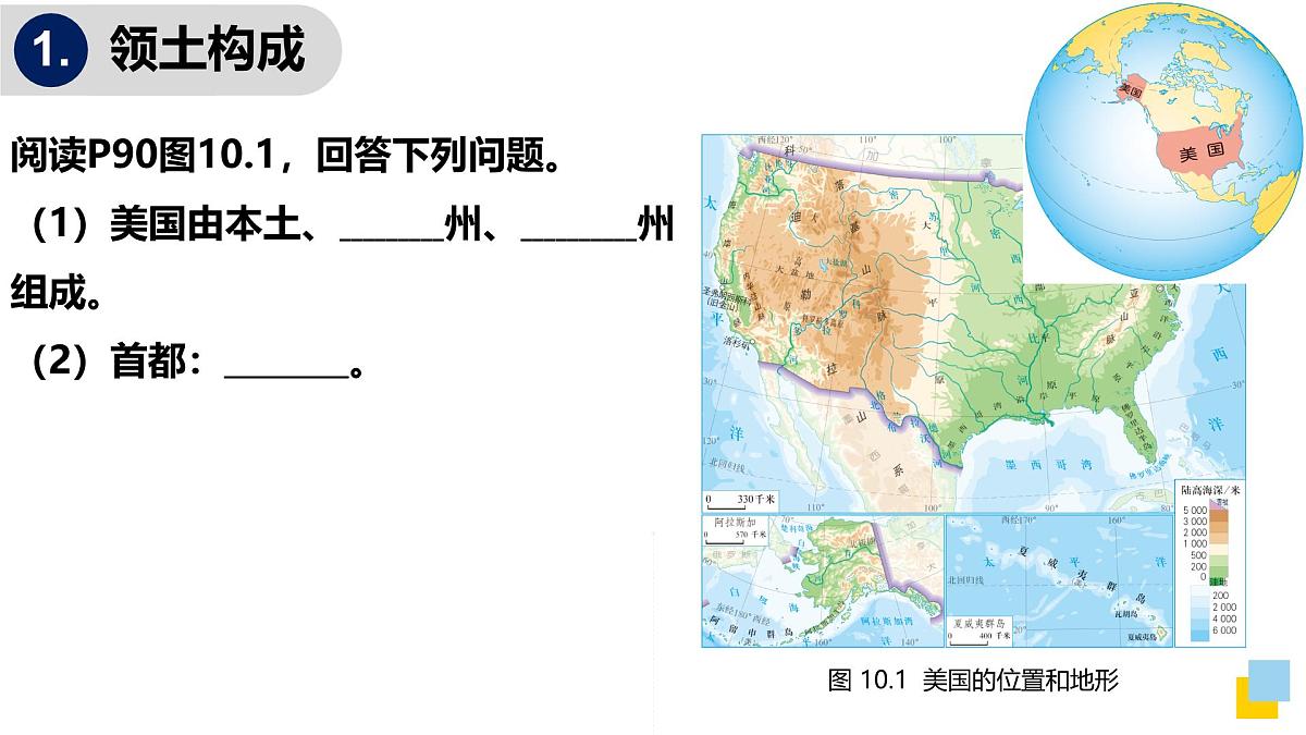 人教版地理七年级下册10.1《美国》第1课时课件第5页