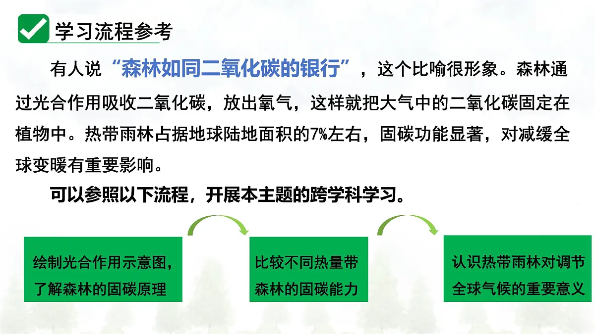 跨学科主题学习 探寻热带雨林的固碳功能（课件）2025学年七年级地理下册人教版第6页
