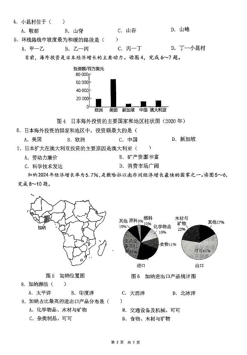 2025.4朝阳四中八年地理模拟试卷+答案第2页