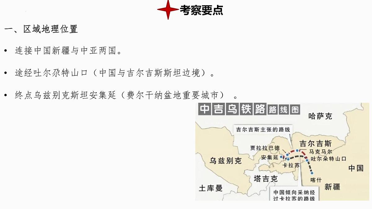 热点9+中吉乌铁路 备战2025年中考地理三轮热点专题复习课件第5页