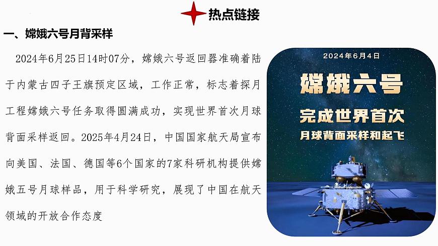 热点7+探月工程与航天科技 备战2025年中考地理三轮热点专题复习课件第2页